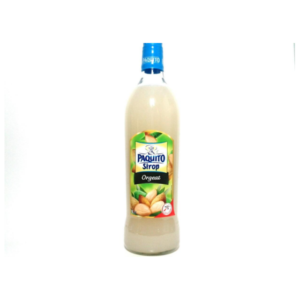 a bottle of Paquito orgeat syrup 1L