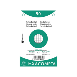 Exacompta 50 Bristol Cards 100 x150mm