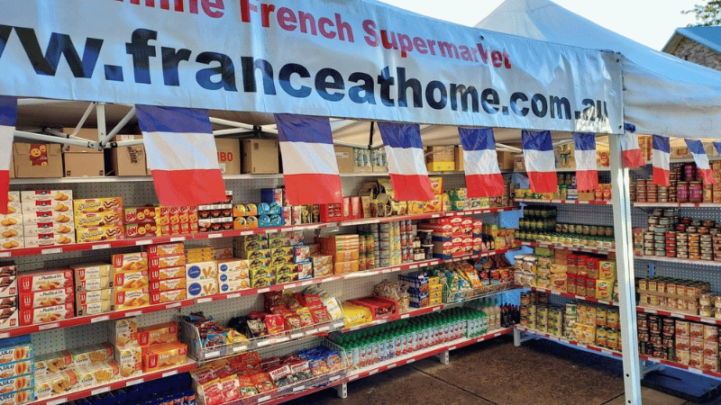 France at Home stall in a French market