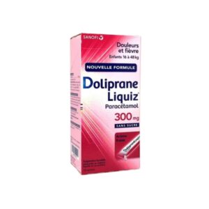 Doliprane Liquiz 300 mg sugar-free paracetamol 12 sachets (16-48kg)